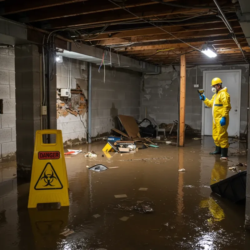 Flooded Basement Electrical Hazard in Pendleton, SC Property
